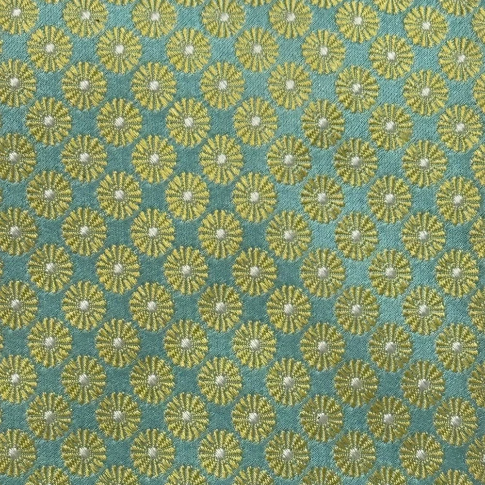 Ike Behar Necktie‎ Mens OS Seafoam Green Silk Geometric Floral Medallion USA